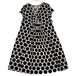 Motherhood  Maternity Dress Black White‎ size XL short sleeve Polka dots.